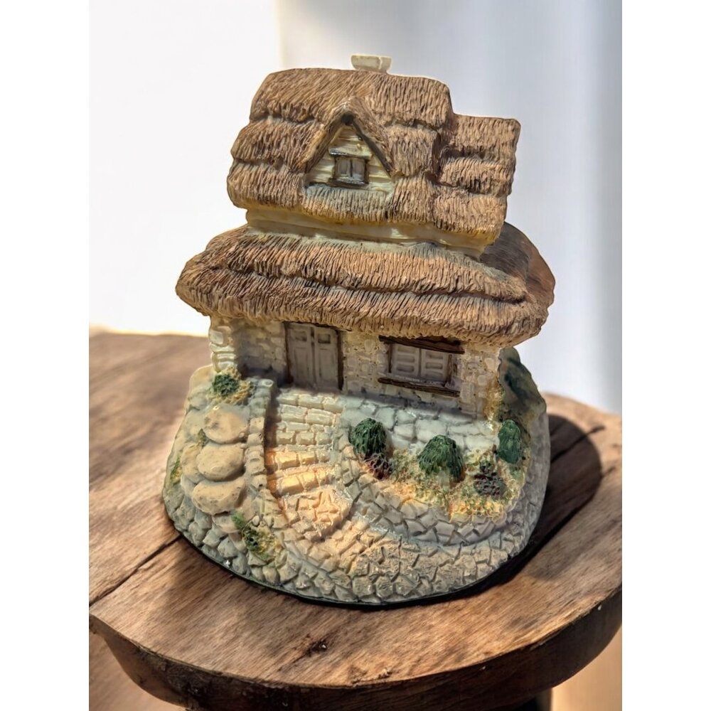 Olde England's Classic Cottage Figurine With Stone Path & Thatch Roof Force Mini
